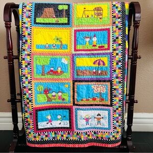 Handmade Colorful Patchwork Kids Quilt